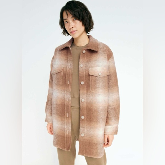 Aritzia Wilfred Free Ganna Shirt Jacket - Brown/Cream Plaid - Picture 11 of 13